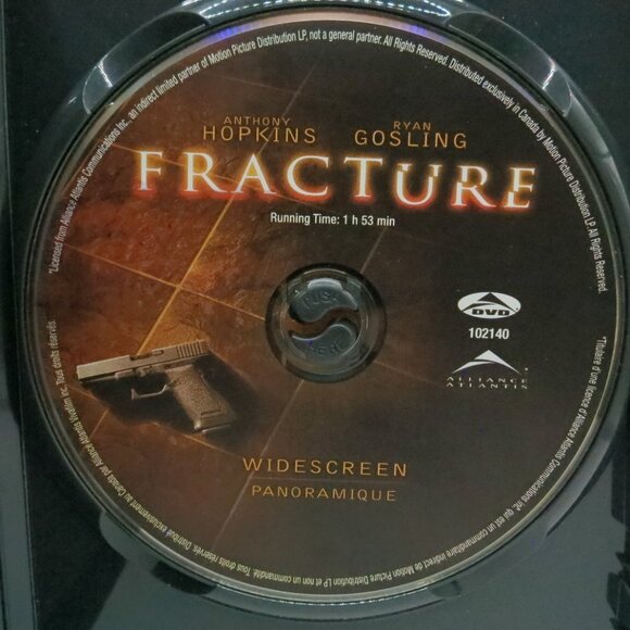 Fracture DVD 2007 Anthony Hopkins Ryan Gosling - Picture 3 of 3